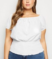 New Look Curves White Milkmaid Top